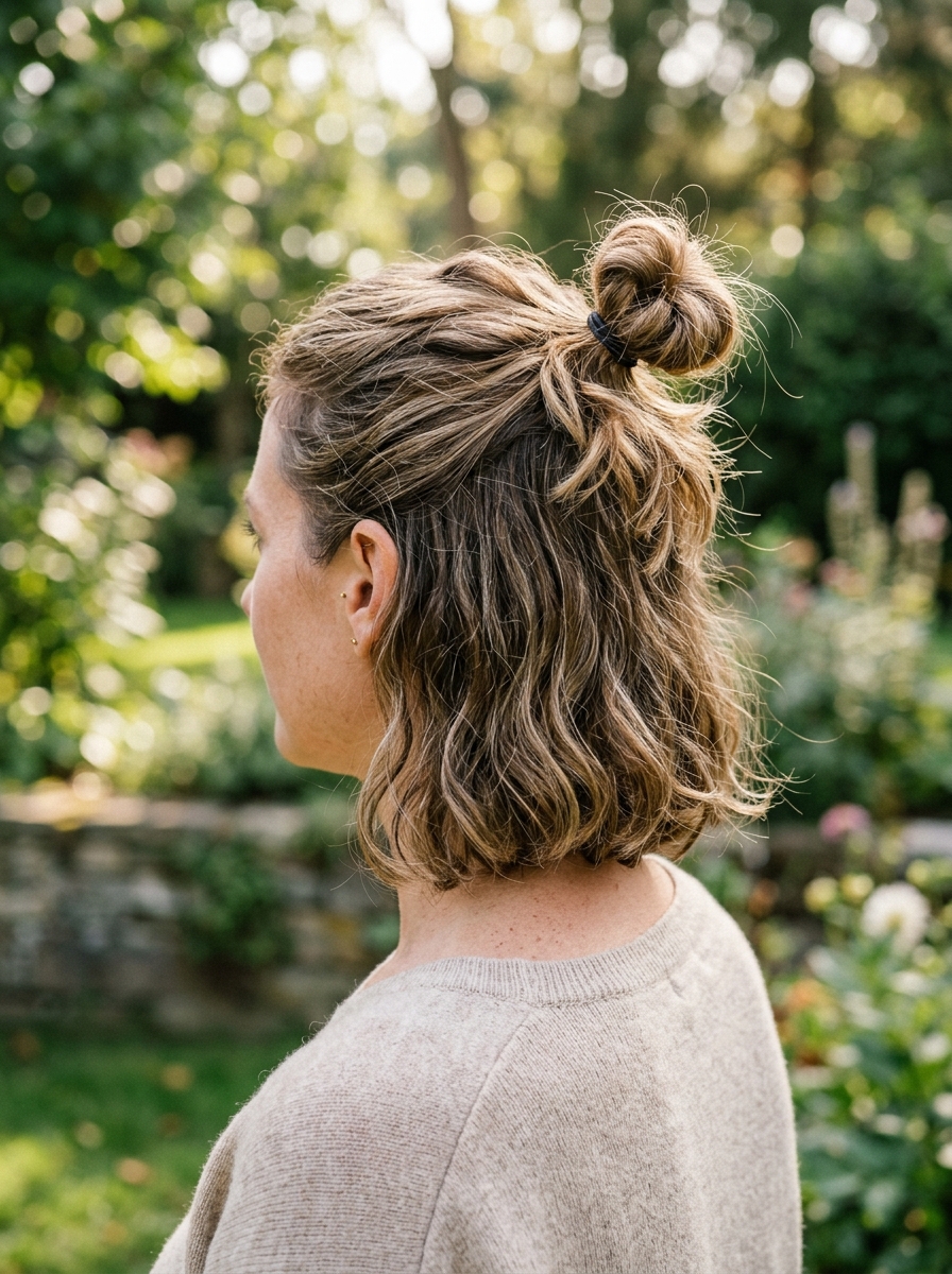 Mini Half Bun als Bob Frisuren stylen Inspiration 2026